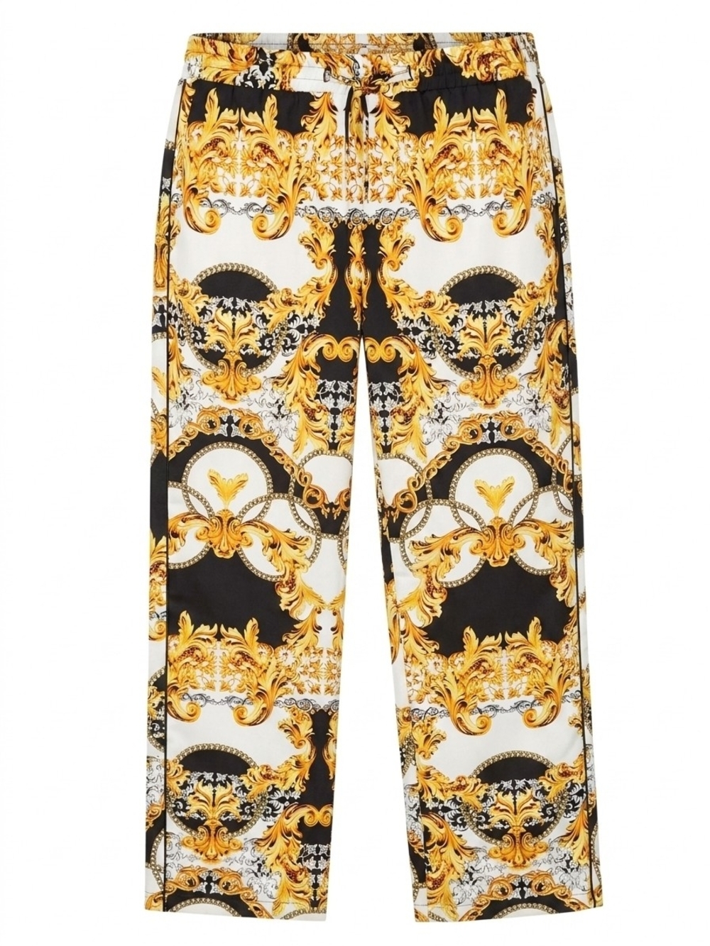 Topshop Black, White & Gold Baroque Straight Leg Pants